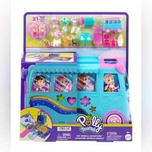 Polly Pocket Pet Mobile Adventure Playset with Micro Dolls